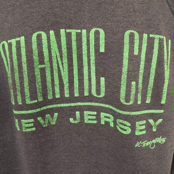 Vintage Atlantic City Sweatshirt Mens Size Medium Gray 80s New Jersey Made In US - Picture 2 of 5